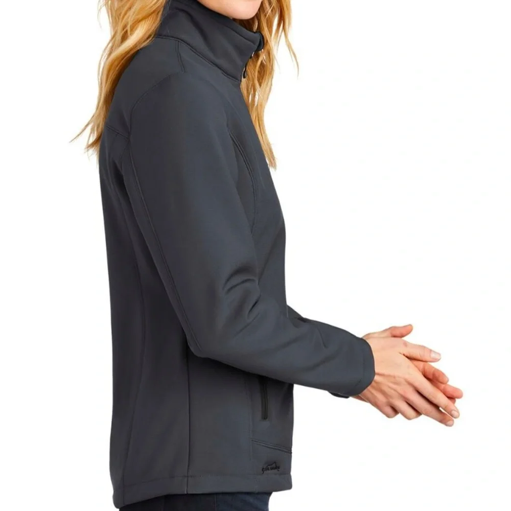 EDDIE BAUER WOMAN’S RUGGED RIPSTOP SOFT SHELL JACKET SIZE M Grey Steel/Black NWT - Picture 7 of 17